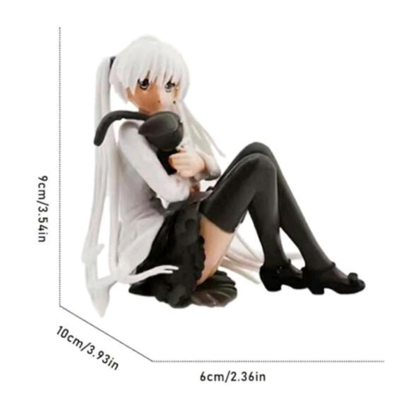 Anime manga silver hair girl bunny black pigtails kawaii figure stocking decor - Picture 3 of 8